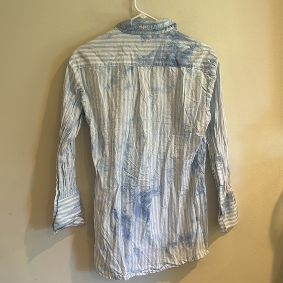 Nola Wrap Shirtdress FREE PEOPLE xs blue tie dye - Picture 8 of 8
